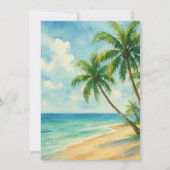 Tropical Beach Palm Trees Destination Wedding 招待状 (裏面)