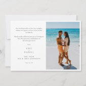 Tropical Beach Palm Trees Wedding Photo サンキューカード (裏面)