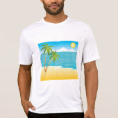 Tropical Beach Paradise with Palm Trees Tシャツ (正面)