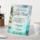 Tropical Beach Please Sign Our Guestbook Sign 台座サイン (インサイチュ)