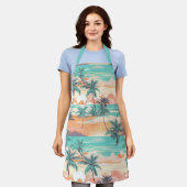 Tropical Beach Sunset エプロン (着用した状態)