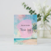 Tropical Beach Sunset Wedding  サンキューカード (スタンド正面)