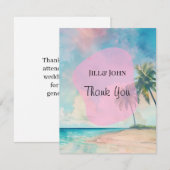 Tropical Beach Sunset Wedding  サンキューカード (正面/裏面)