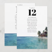 Tropical Beach Table Number Seating Chart 招待状 (正面/裏面)