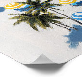 Tropical Beach Umbrella Print: Coastal Summer  ポスター (角)