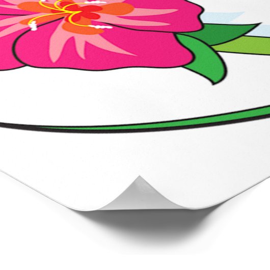 Tropical Beach Vacation Coconut Flowers Flip Flops ポスター (角)