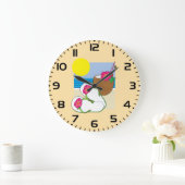 Tropical Beach Vacation Coconut Flowers Flip Flops ラージ壁時計 (ホーム)