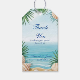 Tropical Beach Wedding Favor Thank You Tags ギフトタグ