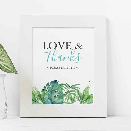 Tropical Beach Wedding Favors Sign ポスター