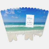 Tropical Beach Wedding Ocean Waves Popcorn フェイバーボックス (見開き)