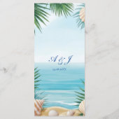 Tropical Beach Wedding Reception Menu Card メニュー (裏面)