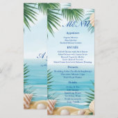 Tropical Beach Wedding Reception Menu Card メニュー (正面/裏面)