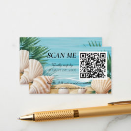 Tropical Beach Wedding RSVP QR Code Enclosure エンクロージャーカード