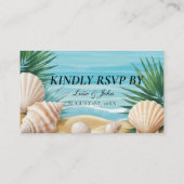 Tropical Beach Wedding RSVP QR Code Enclosure エンクロージャーカード (裏面)