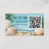 Tropical Beach Wedding RSVP QR Code Enclosure エンクロージャーカード (正面)