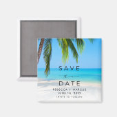 Tropical Beach Wedding Save the Date マグネット (正面/裏面)