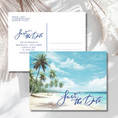 Tropical Beach Wedding Save the Date  案内ポストカード
