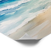 Tropical Beach Wedding Welcome Sign ポスター (角)