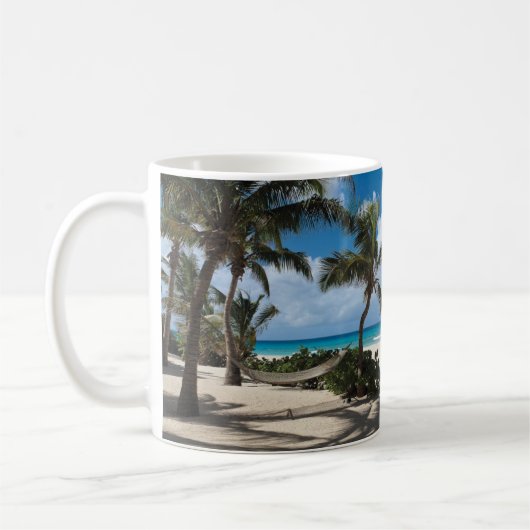 Tropical Beaches | Anguilla Beach, Palm Tree コーヒーマグカップ (左)