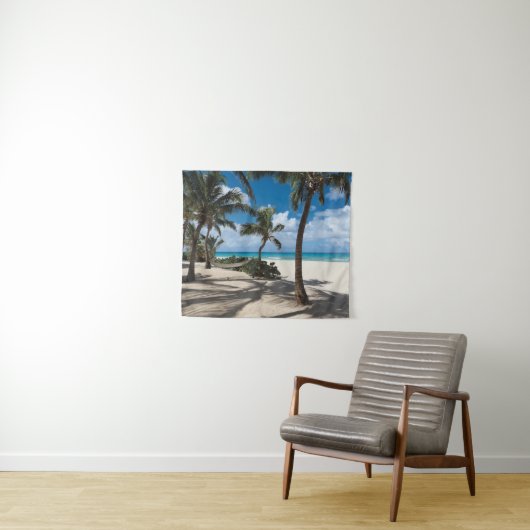 Tropical Beaches | Anguilla Beach, Palm Tree タペストリー (インサイチュ(横))