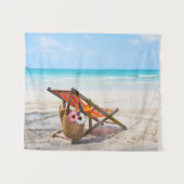 Tropical Beaches | Beach Chair on Sand タペストリー (正面(横))