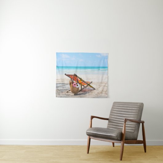 Tropical Beaches | Beach Chair on Sand タペストリー (インサイチュ(横))