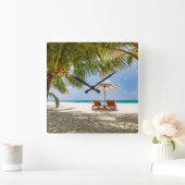 Tropical Beaches | Beach Dominican Republic スクエア壁時計 (ホーム)