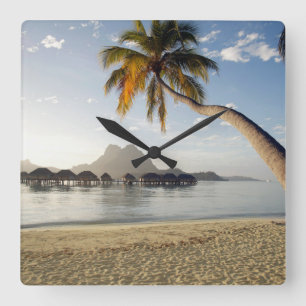 Tropical Beaches Beach Huts, Bora Bora スクエア壁時計