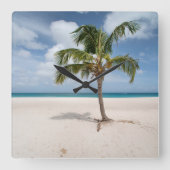 Tropical Beaches | Eagle Beach, Aruba スクエア壁時計 (正面)