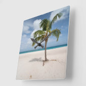 Tropical Beaches | Eagle Beach, Aruba スクエア壁時計 (傾斜)