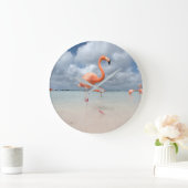 Tropical Beaches | Flamingos Beach, Aruba ラージ壁時計 (ホーム)