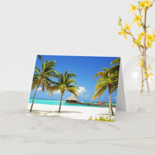 Tropical Beaches | Island & Lagoon, Maldives カード (黄色い花)