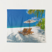 Tropical Beaches | Lounge Chairs Beach, Bora Bora タペストリー (正面(横))