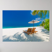 Tropical Beaches | Lounge Chairs Beach, Bora Bora ポスター (正面)