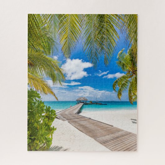 Tropical Beaches | Maldives Island Wooden Jetty ジグソーパズル (縦)
