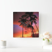 Tropical Beaches | Maui Hawaii Islands スクエア壁時計 (ホーム)