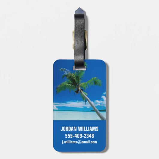 Tropical Beaches | Motu Tofari Beach, Bora Bora ラゲッジタグ (裏面縦)