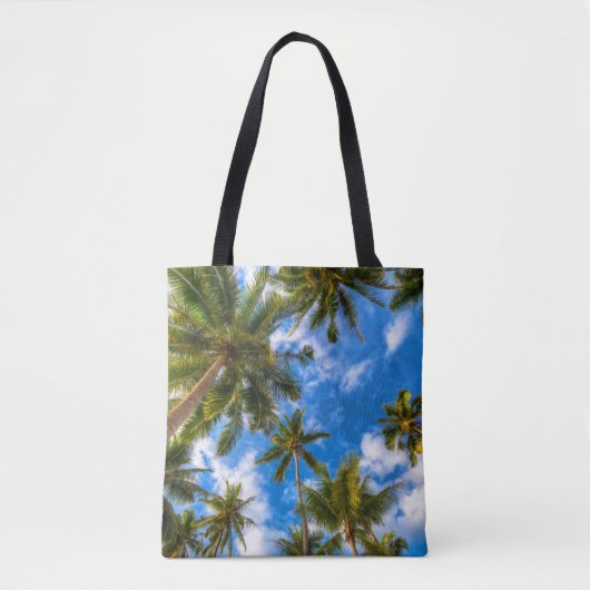Tropical Beaches | Palm Trees on Blue Sky トートバッグ (正面)