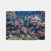 Tropical Beaches | Underwater Coral Reef フリースブランケット (正面(横))