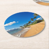 Tropical Beaches | Wailea, Maui, Hawaii ラウンドペーパーコースター (アングル)