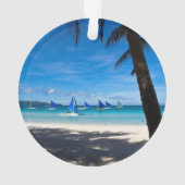 Tropical Beaches | White Beach Boracay Philippines オーナメント (裏面)