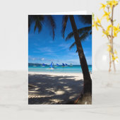 Tropical Beaches | White Beach Boracay Philippines カード (黄色い花)
