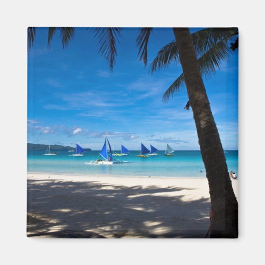 Tropical Beaches | White Beach Boracay Philippines マグネット (正面)