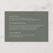 Tropical Beige Floral & Palm Wedding Details エンクロージャーカード (裏面)