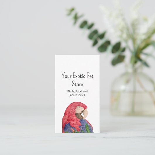 Tropical Bird Macaw Pet Store QR code 名刺 (スタンド正面)