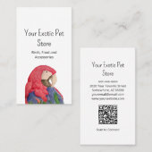 Tropical Bird Macaw Pet Store QR code 名刺 (正面/裏面)