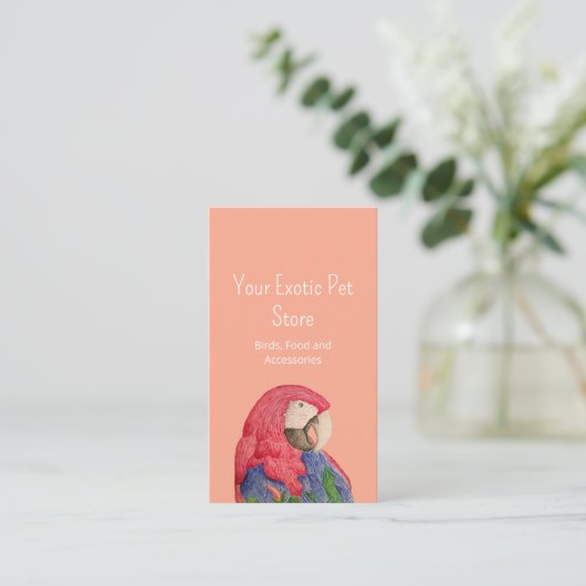 Tropical Bird Macaw QR code Pet Store  名刺 (スタンド正面)