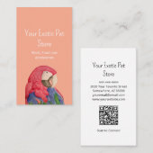 Tropical Bird Macaw QR code Pet Store  名刺 (正面/裏面)