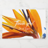 Tropical Bird of Paradiseフローラ結婚ズ・サンキュー スパークリングワインラベル (シングルラベル)