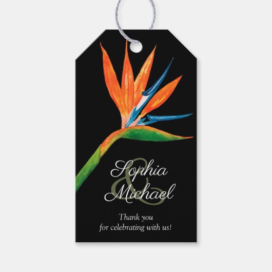 Tropical Bird of Paradise結婚's Thank You ギフトタグ (正面)